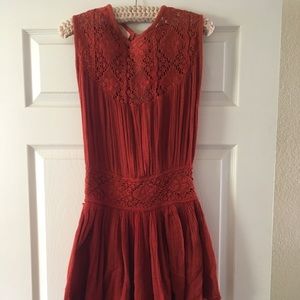 Red ruffle dress